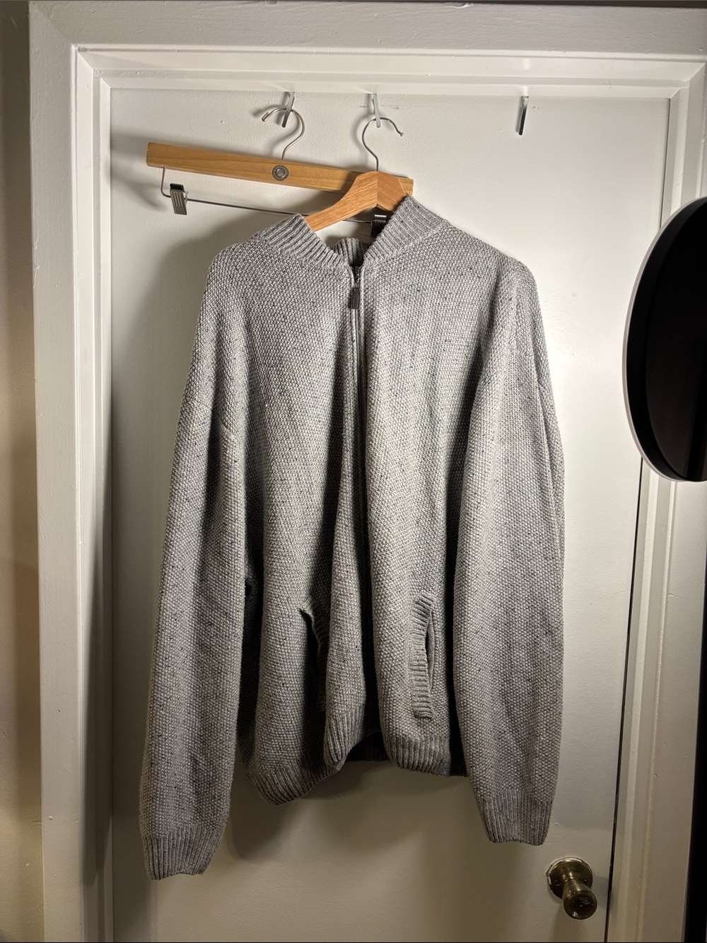 Vintage Scandia Woods Zipper Cardigan- Light Gray